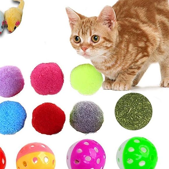 KAYUSITER 48pcs Cat Toys Set Spiral Springs Assorted Cat Balls Crinkle Furry Cat - Picture 3 of 3